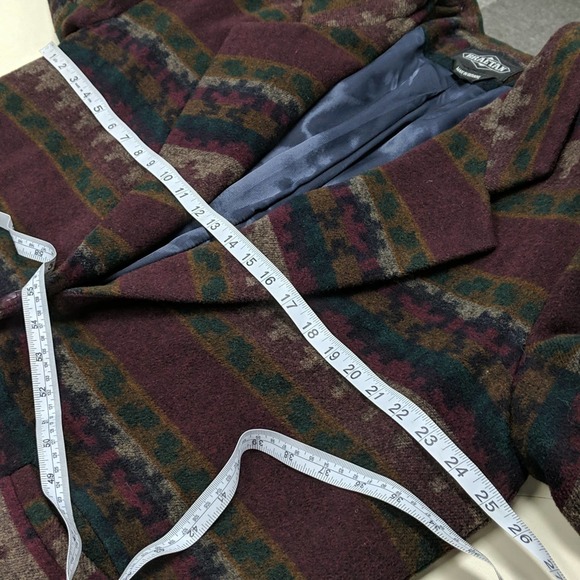 Vintage Wool Blend Aztec Print Coat Braetan XL - Picture 6 of 11
